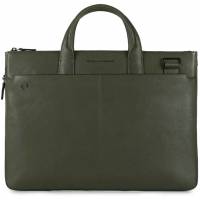 Сумка для ноутбука Piquadro Black Square/Green CA4021B3_VE