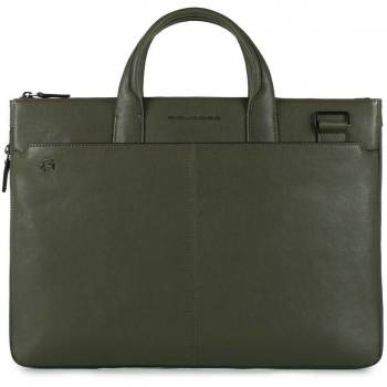 Сумка для ноутбука Piquadro Black Square/Green CA4021B3_VE
