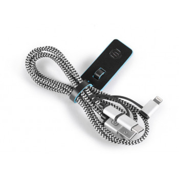 Органайзер кабелей с USB / micro-USB / Lightning Piquadro BL SQUARE/Black AC4234B2_N Органайзер кабелей с USB / micro-USB / Lightning Piquadro BL SQUARE/Black AC4234B2_N