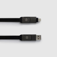 Кабель 60W Lightning, USB-C, USB-A Piquadro Bagmotic (BM) Black AC7071BM_N