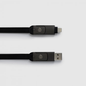 Кабель 60W Lightning, USB-C, USB-A Piquadro Bagmotic (BM) Black AC7071BM_N