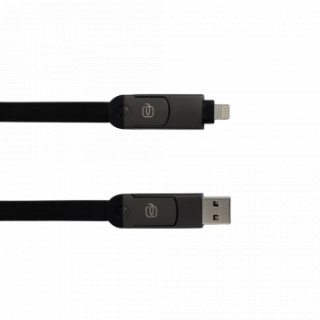 Кабель 60W Lightning, USB-C, USB-A Piquadro Bagmotic (BM) Black AC7071BM_N